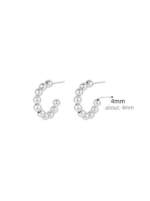 ES2620 [Silver] 925 Sterling Silver Bead Geometric Minimalist Stud Earring